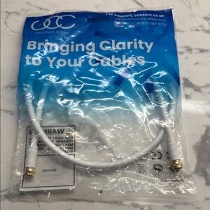 Ultra clarity RG6 White Coaxial Cable 3ft triple shielded CL3 rated NEW